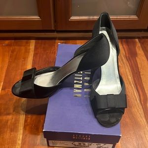 Stuart Weitzman Luminous Black Pearl Heels in box, size 8.5